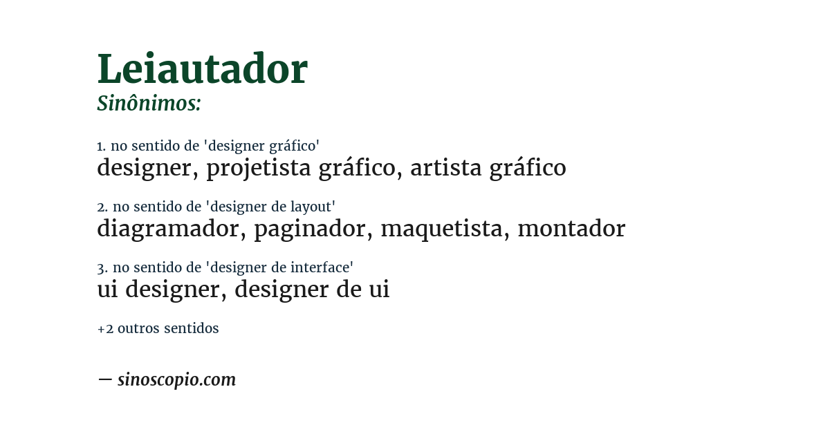 Sinônimo de leiautador