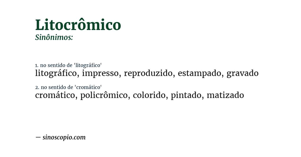 Sinônimo de litocrômico