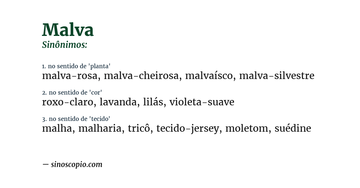 Sinônimo de malva