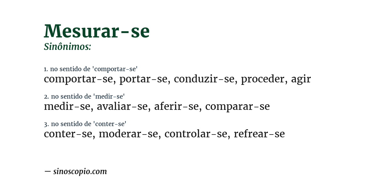Sinônimo de mesurar-se