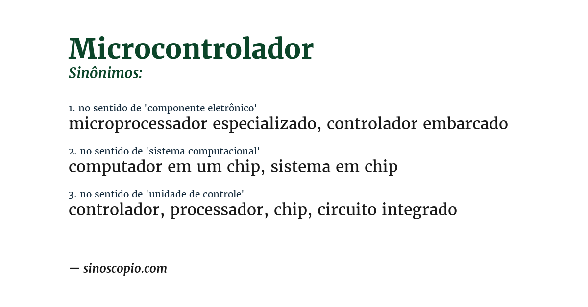 Sinônimo de microcontrolador