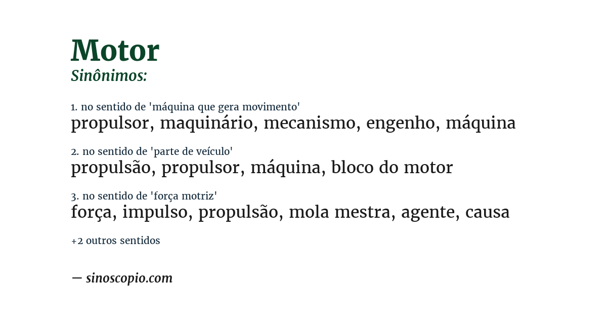 Sinônimo de motor