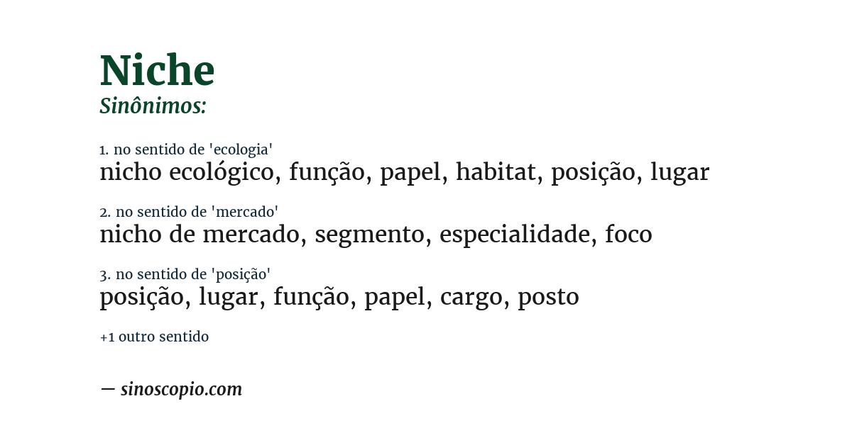 Sinônimo de niche