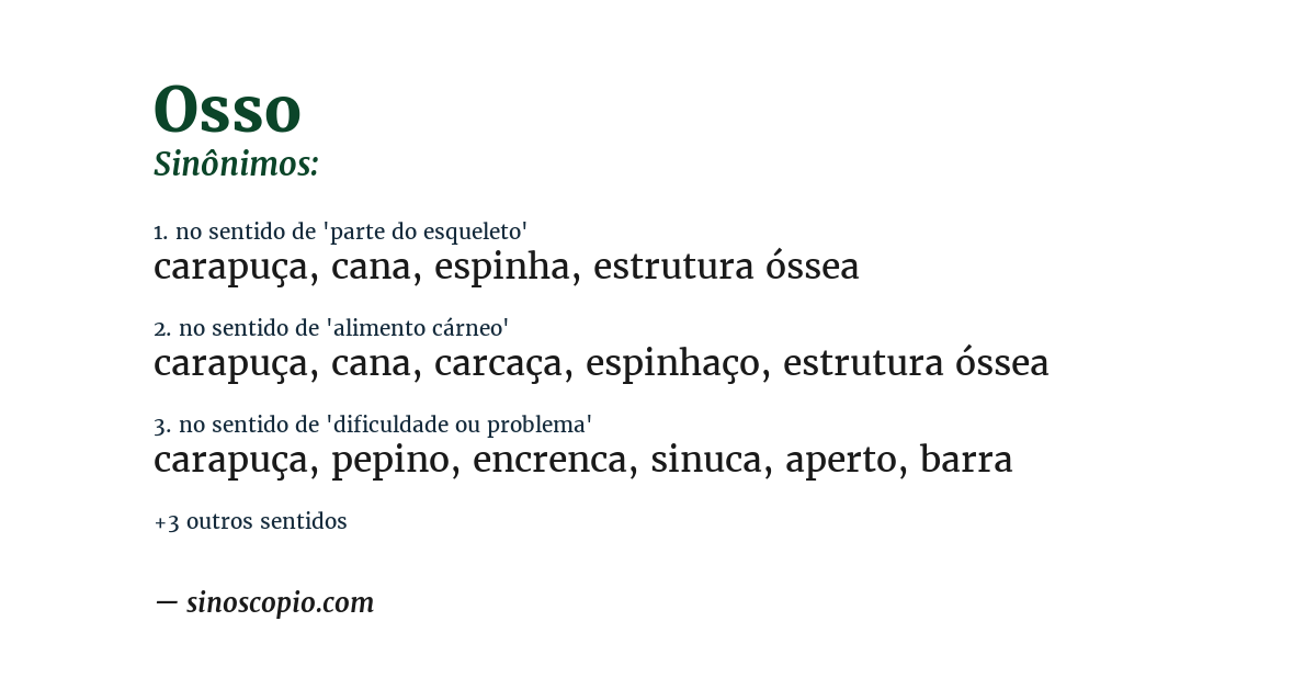 Sinônimo de osso