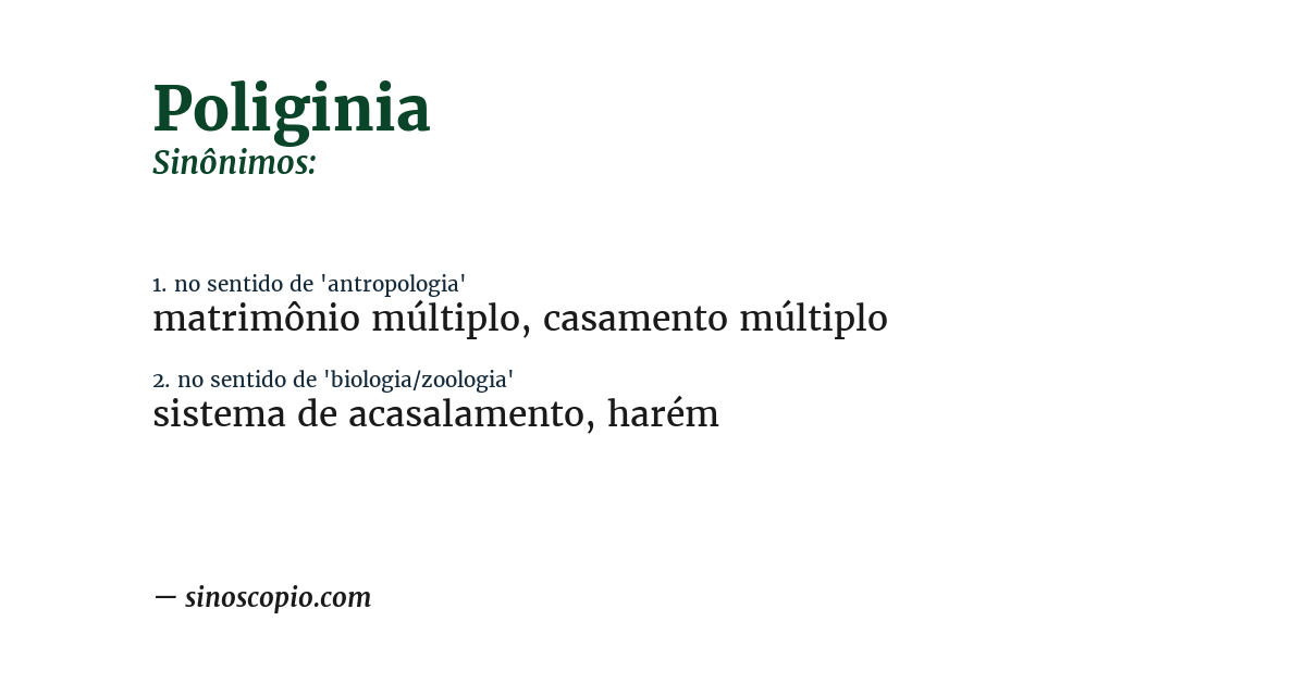 Sinônimo de poliginia