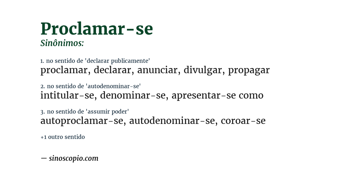 Sinônimo de proclamar-se
