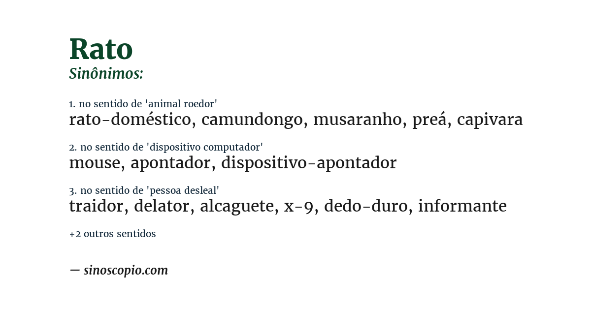 Sinônimo de rato