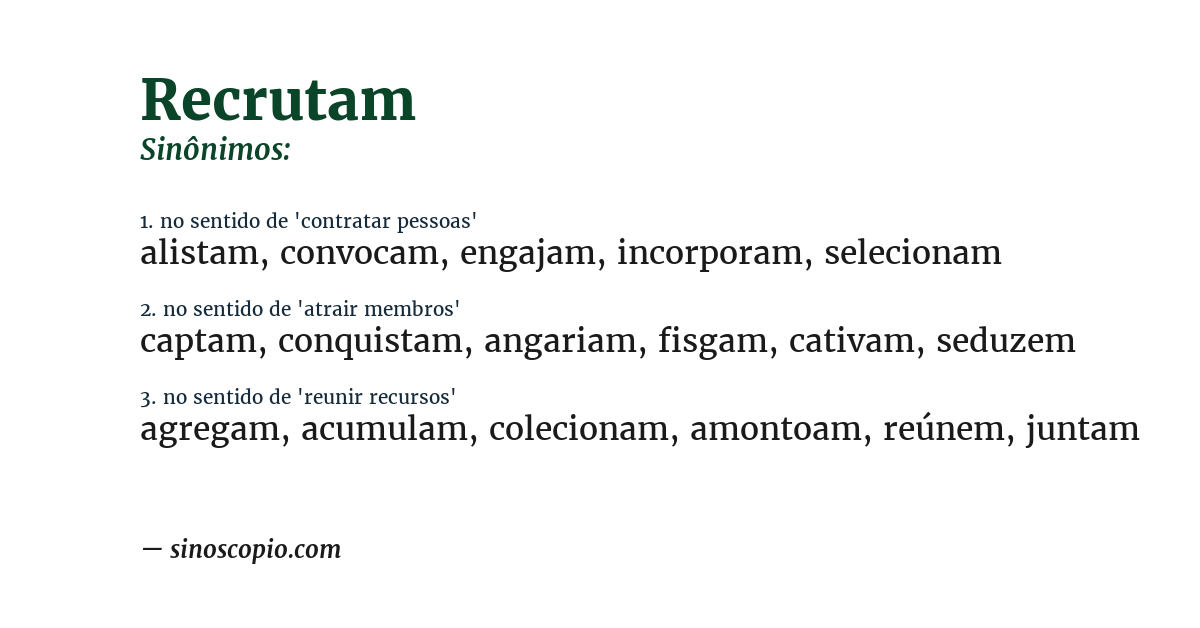 Sinônimo de recrutam