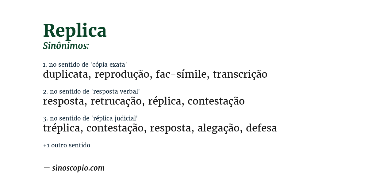 Sinônimo de replica