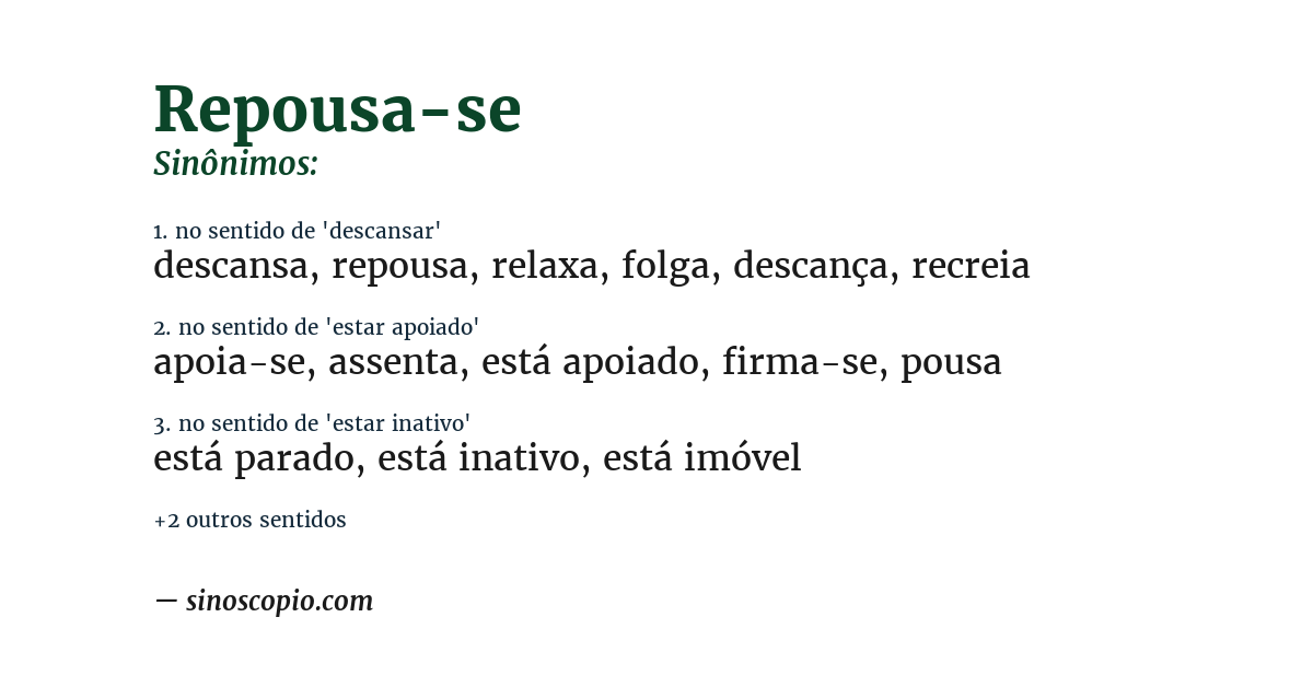 Sinônimo de repousa-se