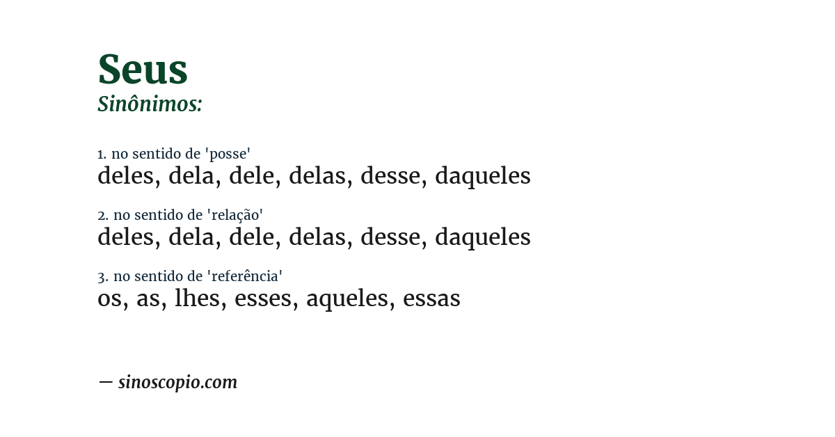 Sinônimo de seus