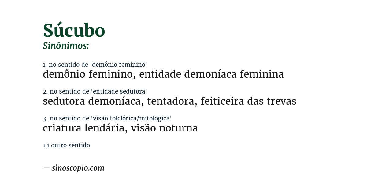 Sinônimo de súcubo