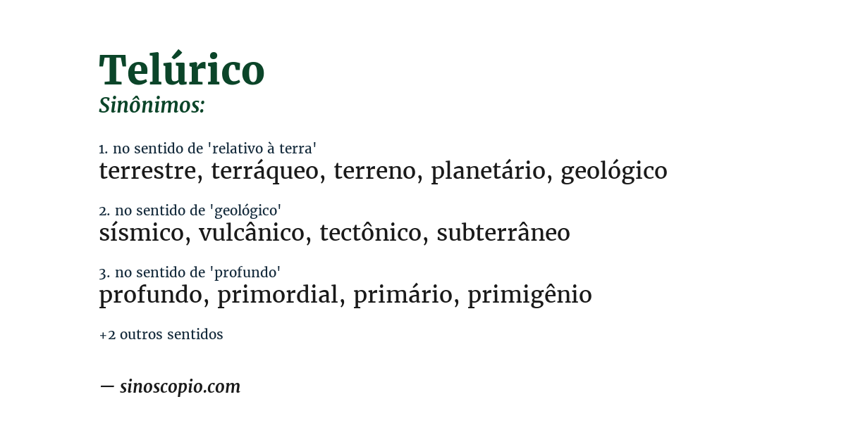 Sinônimo de telúrico