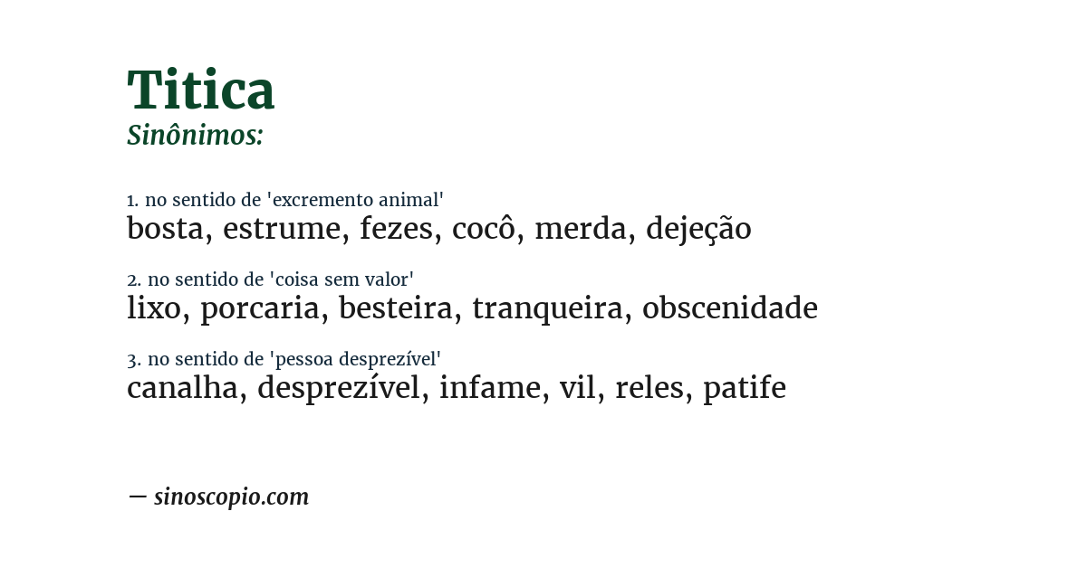 Sinônimo de titica