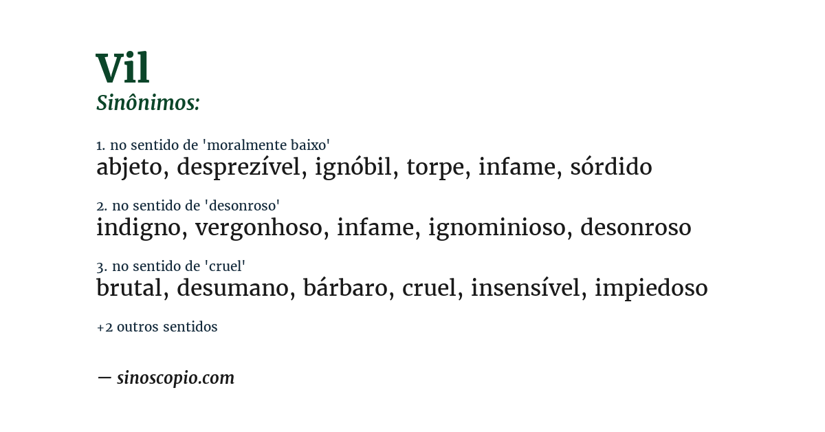 Sinônimo de vil