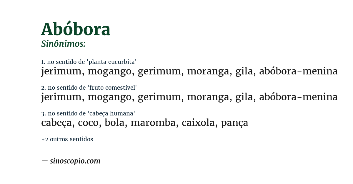 Sinônimo de abóbora