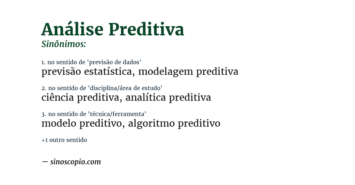 Sinônimo de análise preditiva