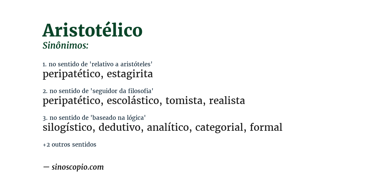Sinônimo de aristotélico