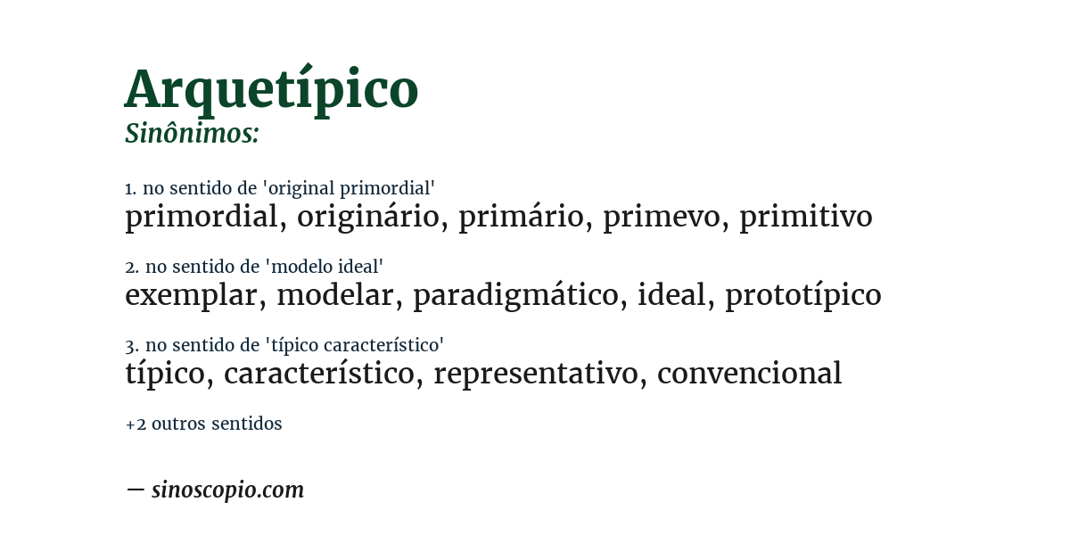 Sinônimo de arquetípico