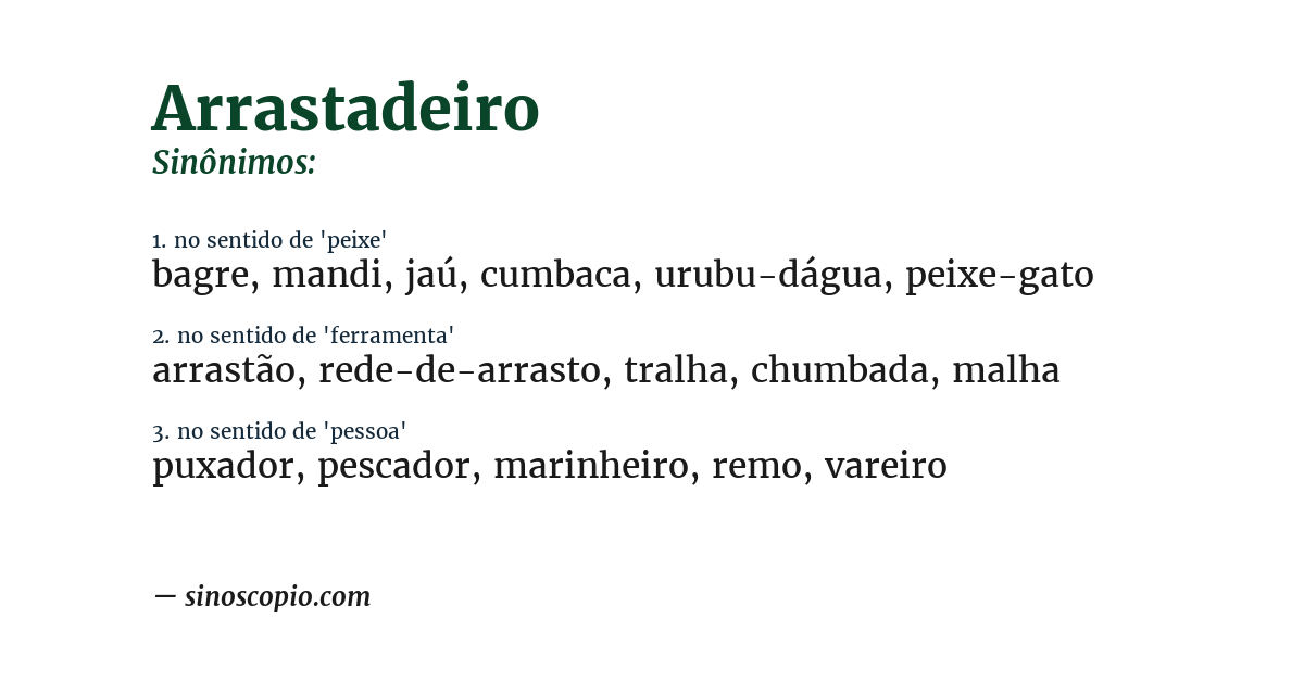 Sinônimo de arrastadeiro