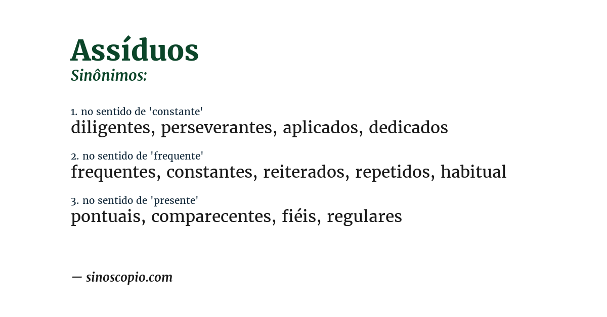 Sinônimo de assíduos