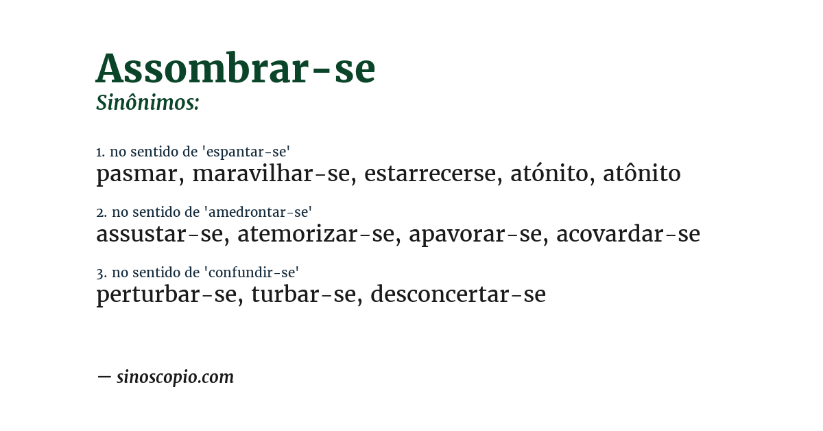 Sinônimo de assombrar-se