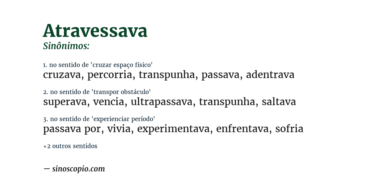 Sinônimo de atravessava