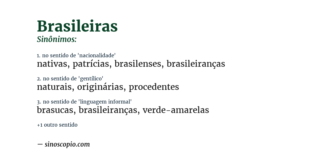 Sinônimo de brasileiras