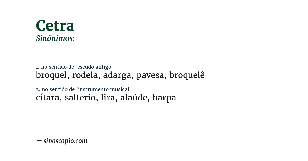 Sinônimo de cetra