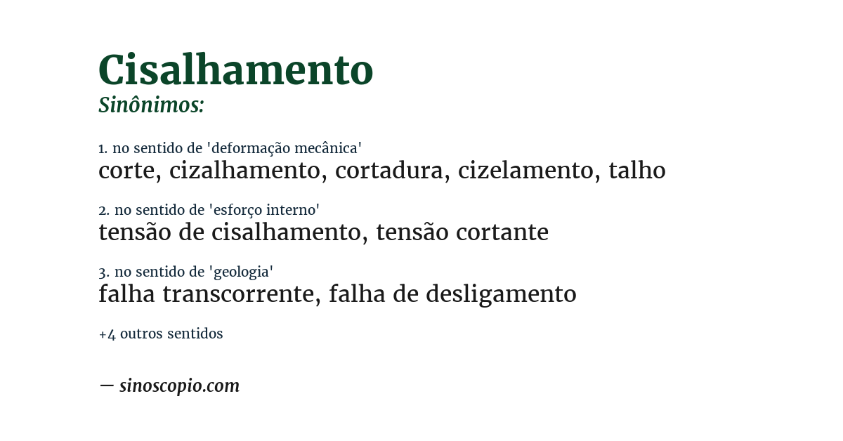 Sinônimo de cisalhamento
