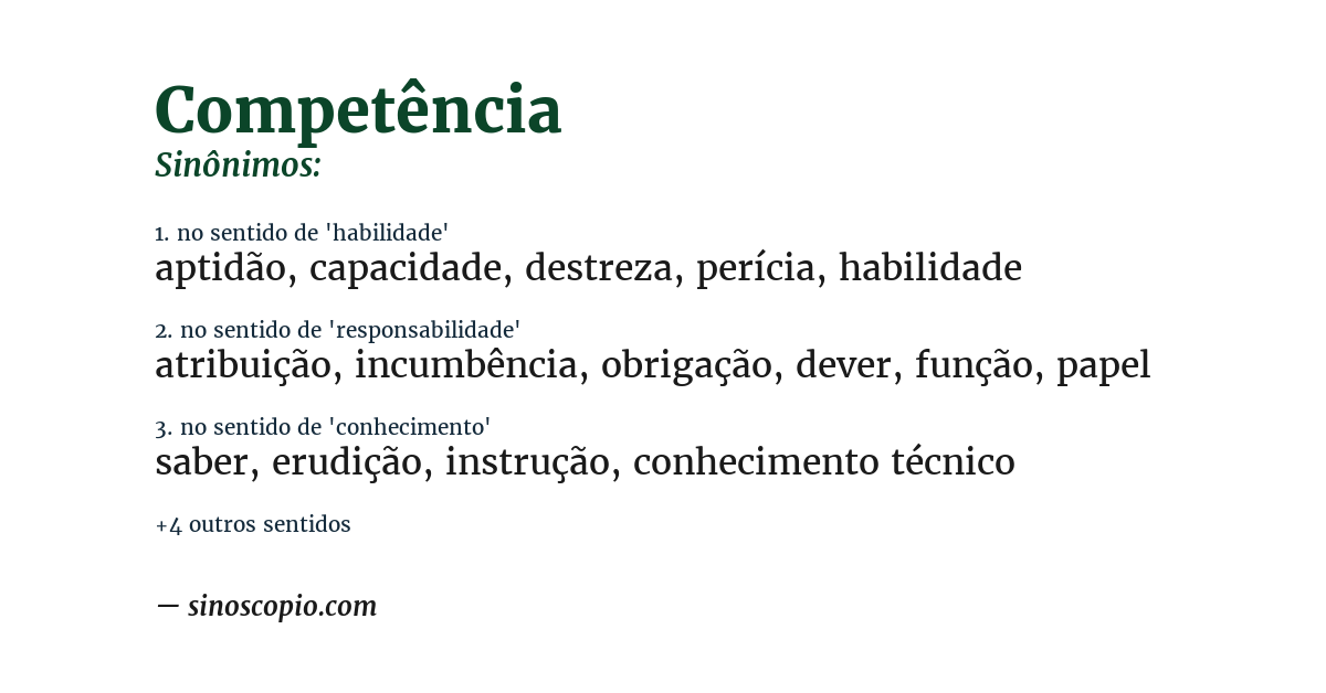 Sinônimo de competência