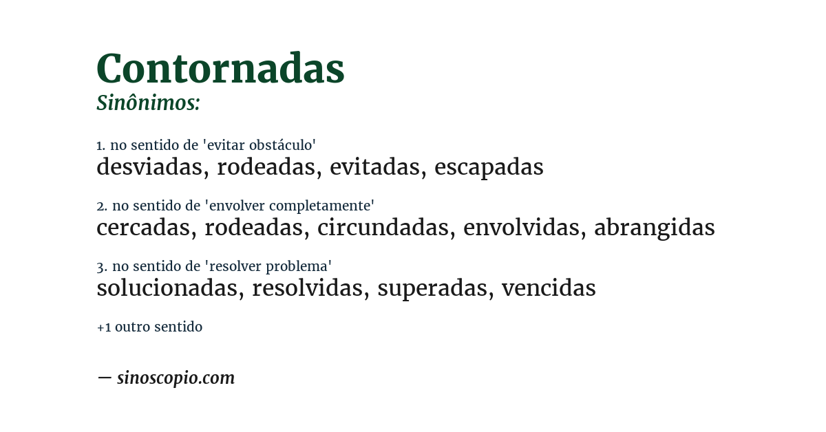 Sinônimo de contornadas