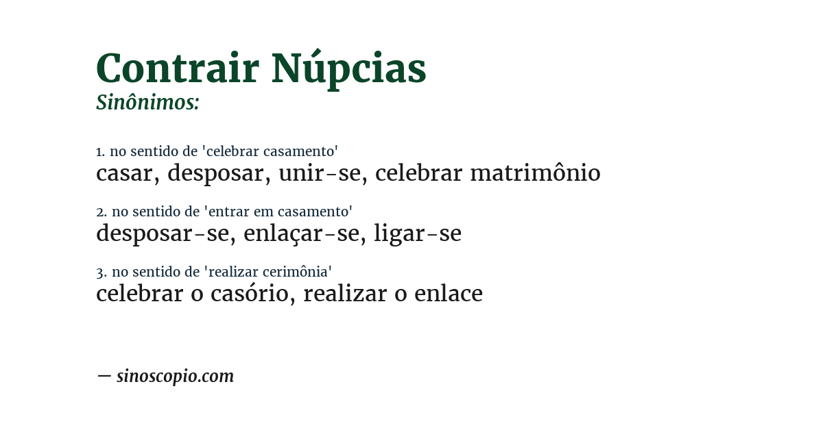 Sinônimo de contrair núpcias