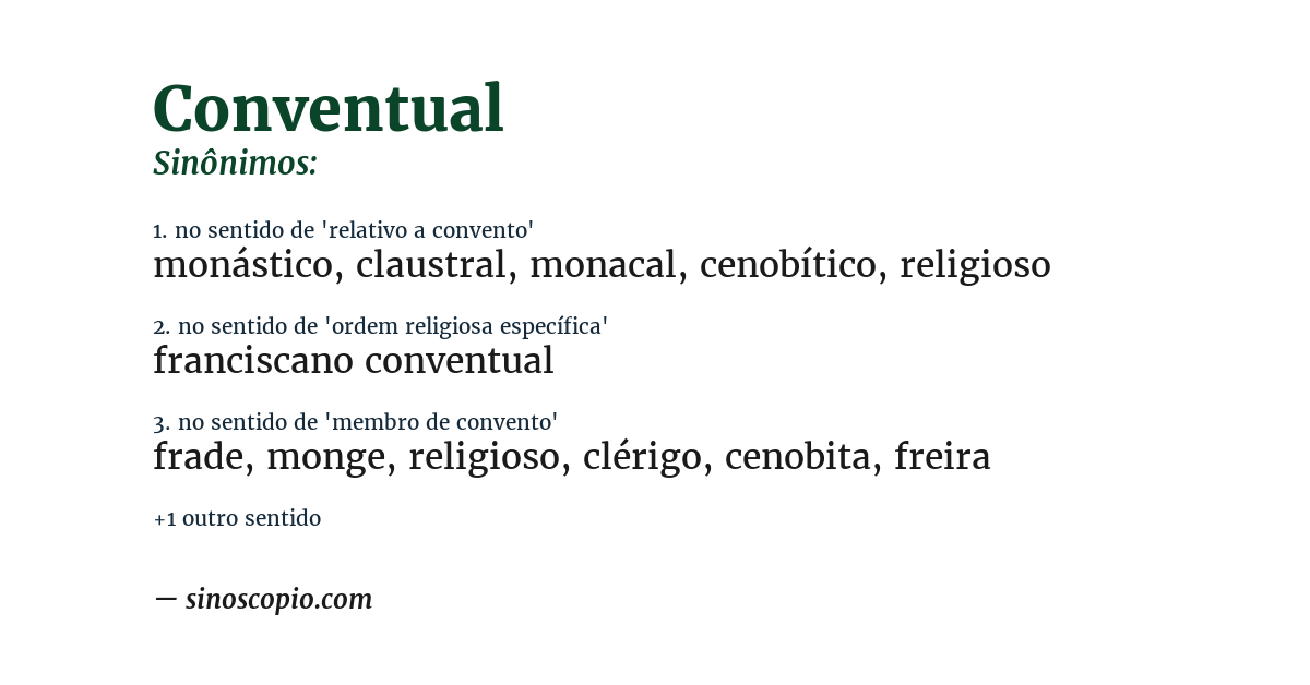 Sinônimo de conventual