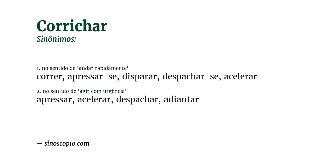 Sinônimo de corrichar