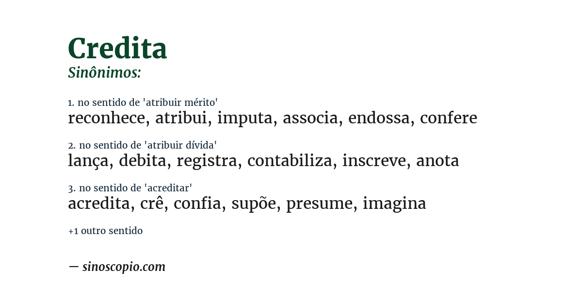 Sinônimo de credita