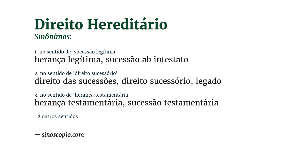 Sinônimo de direito hereditário