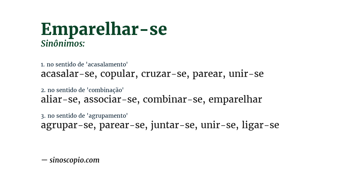 Sinônimo de emparelhar-se