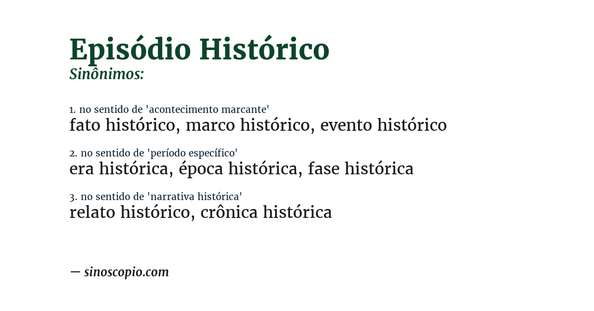 Sinônimo de episódio histórico
