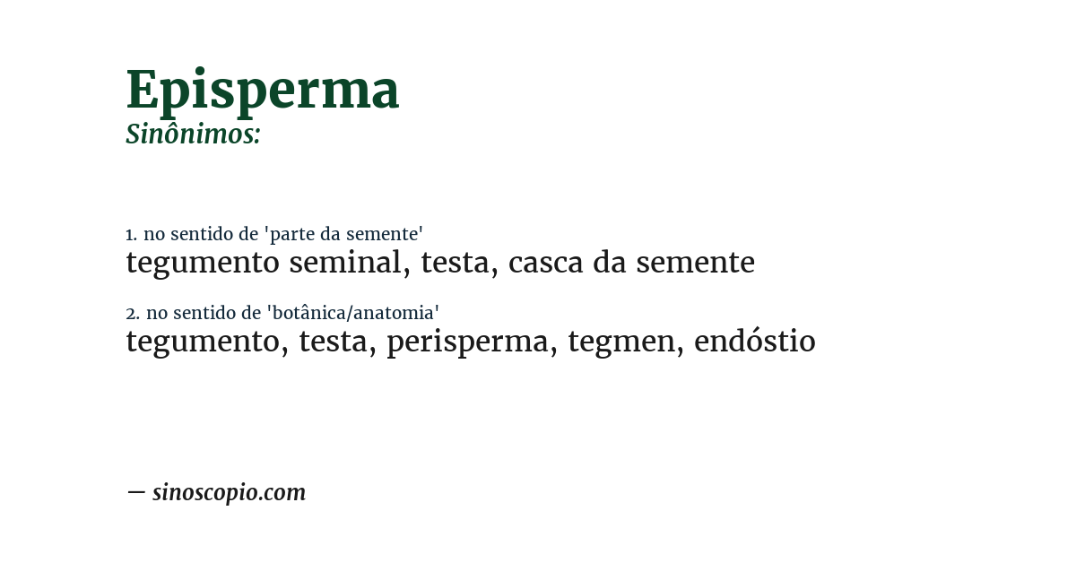 Sinônimo de episperma