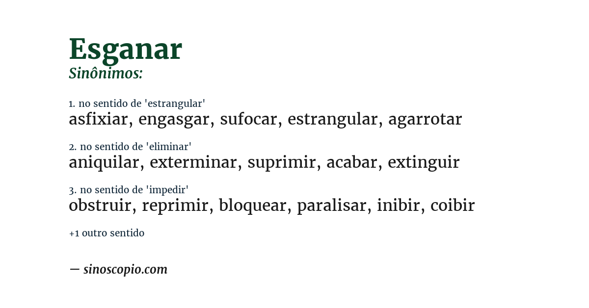 Sinônimo de esganar