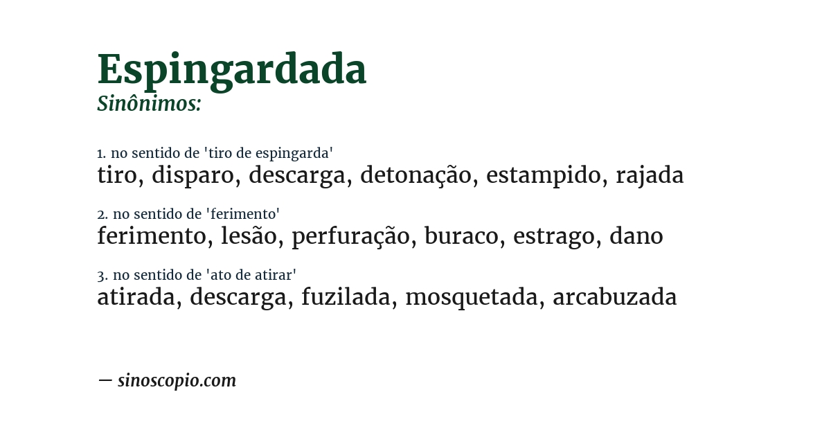 Sinônimo de espingardada