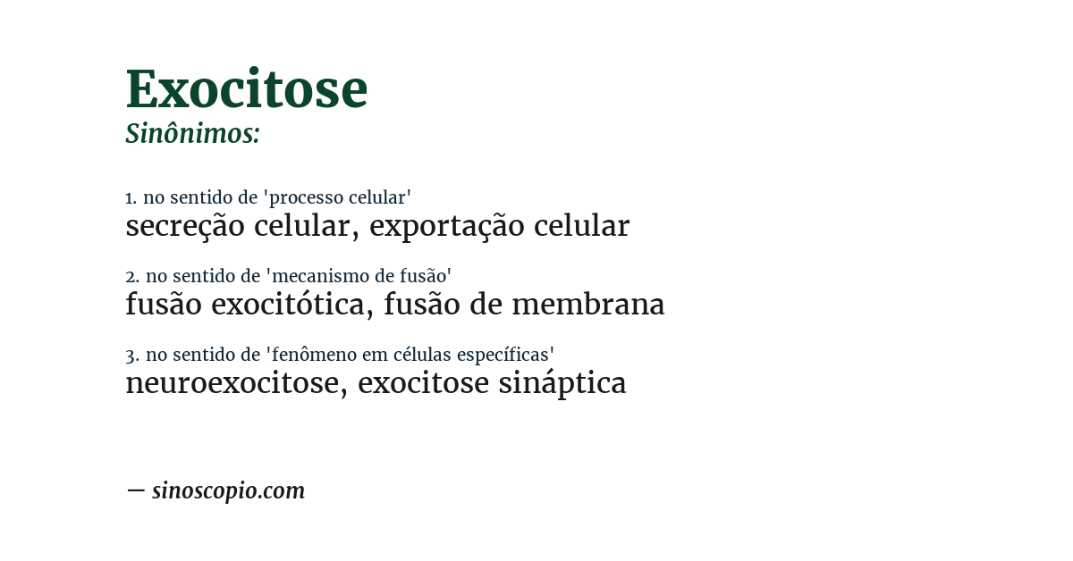 Sinônimo de exocitose