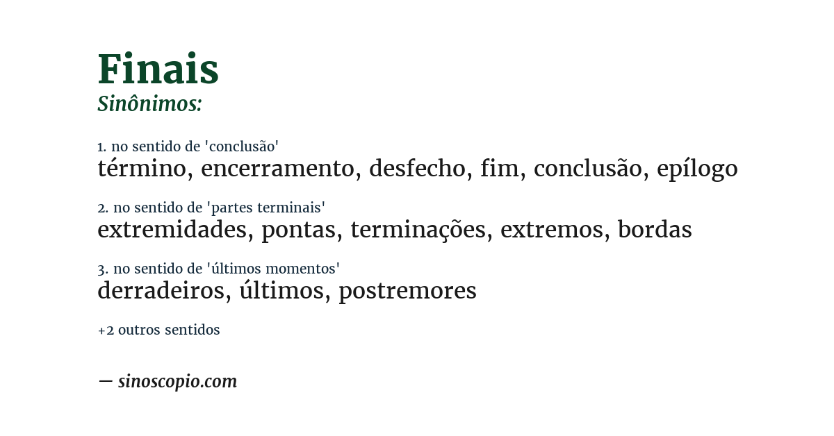 Sinônimo de finais