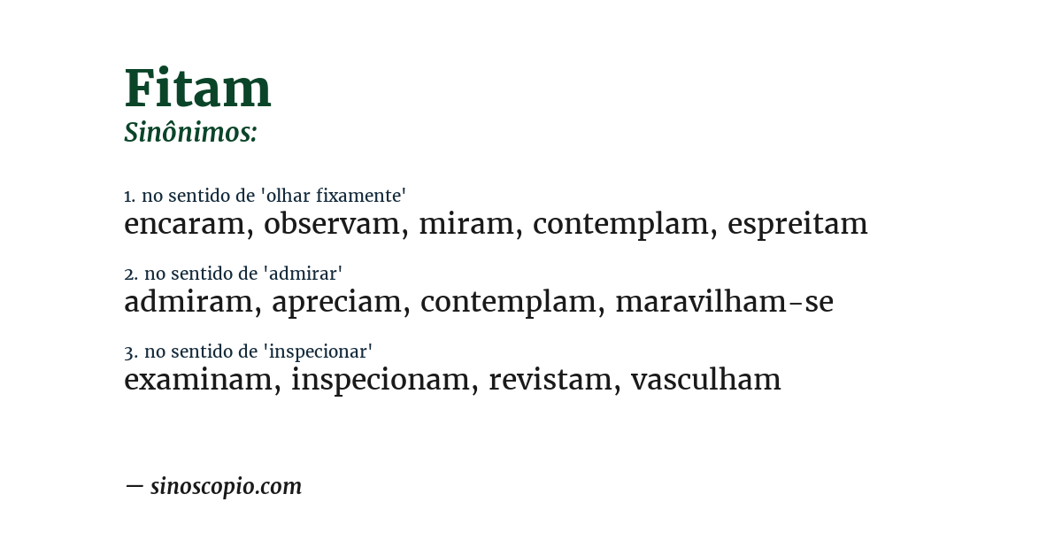 Sinônimo de fitam