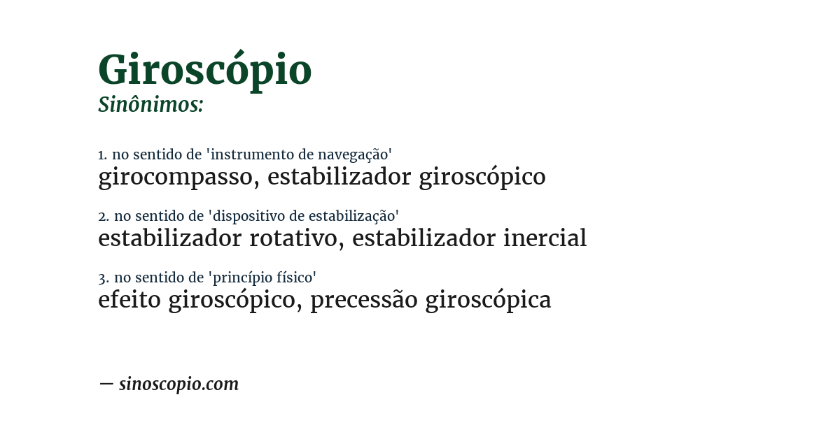 Sinônimo de giroscópio