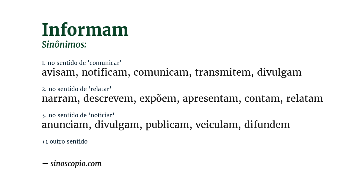Sinônimo de informam