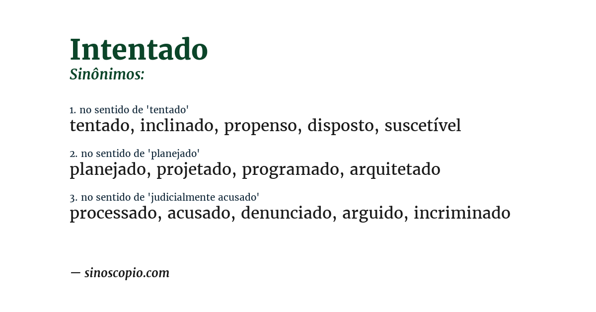 Sinônimo de intentado