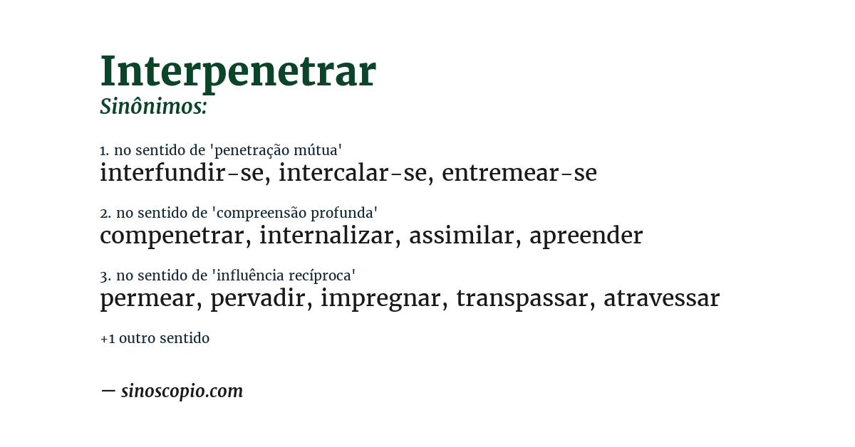 Sinônimo de interpenetrar