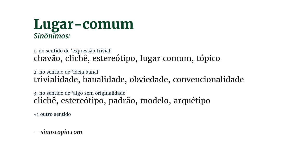 Sinônimo de lugar-comum